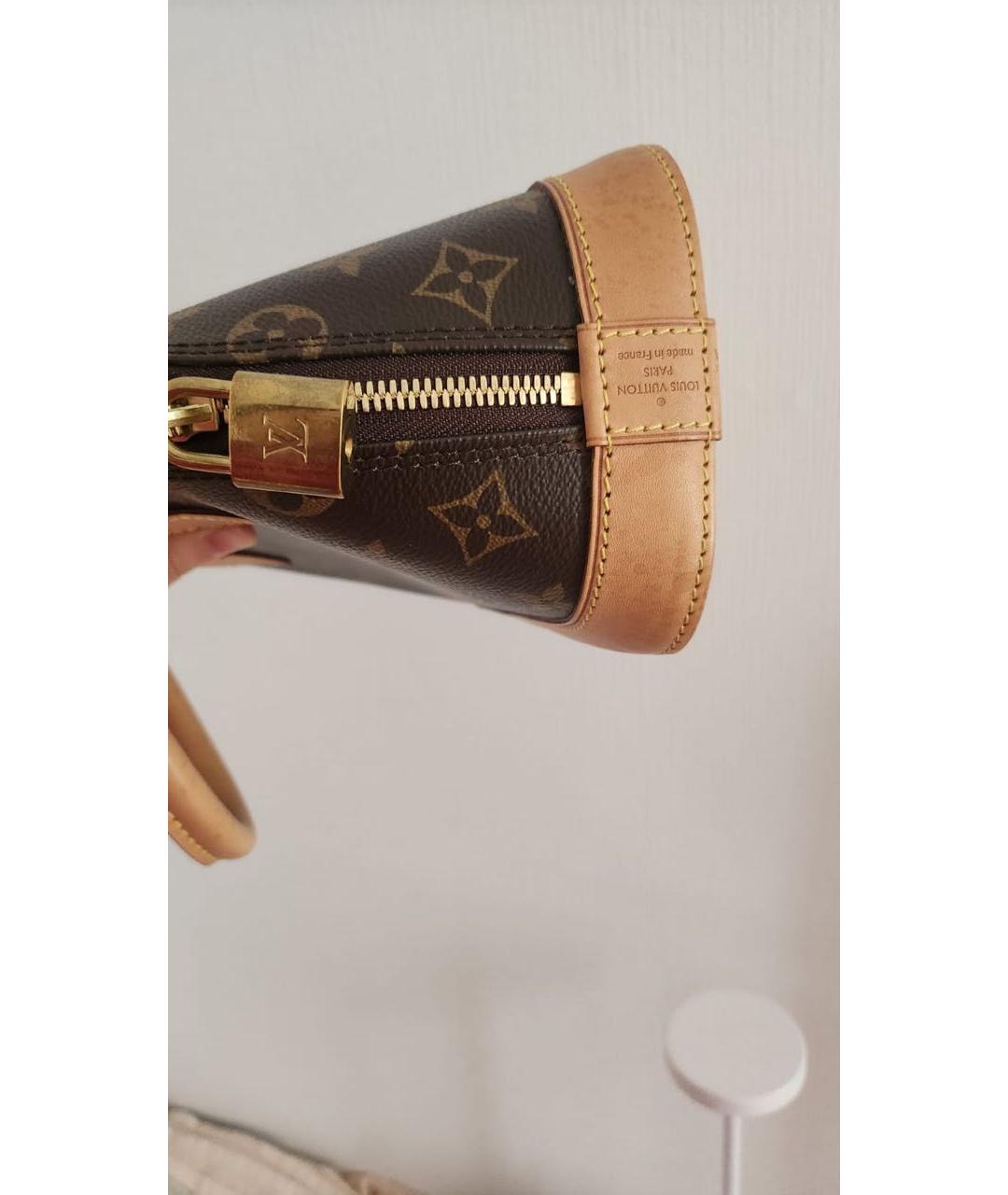LOUIS VUITTON Коричневая кожаная сумка тоут, фото 7