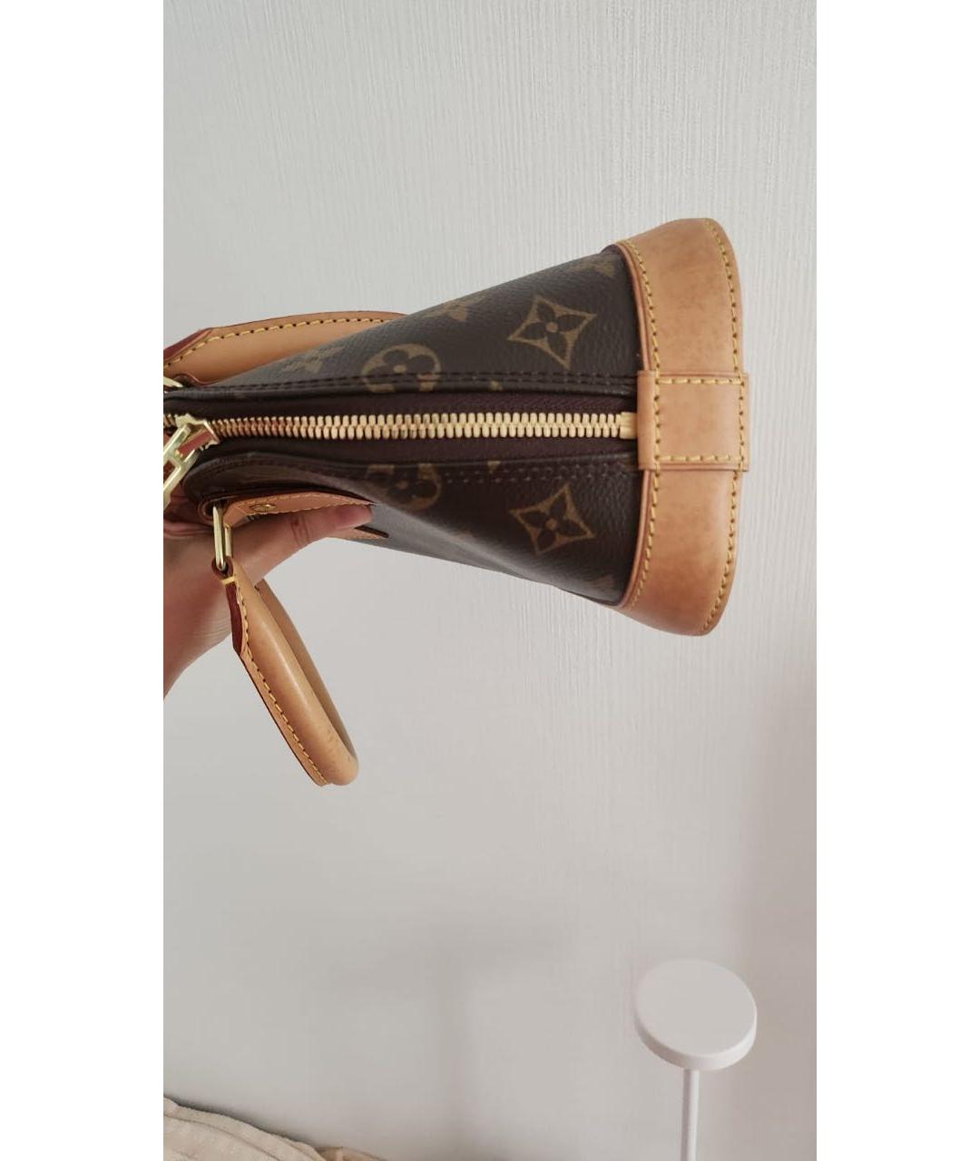 LOUIS VUITTON Коричневая кожаная сумка тоут, фото 6