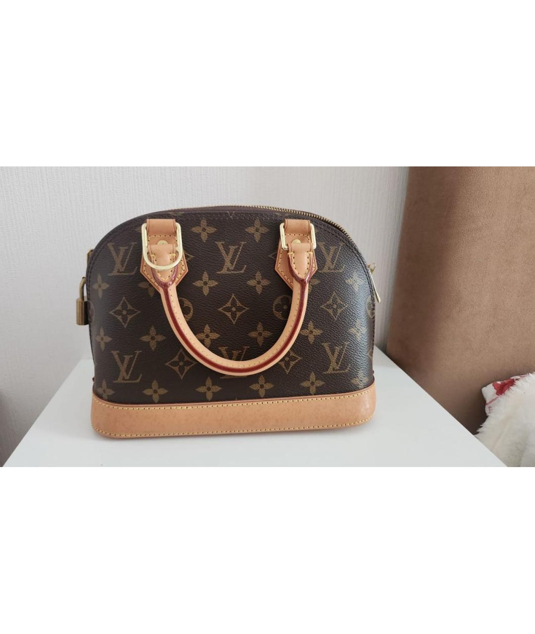 LOUIS VUITTON Коричневая кожаная сумка тоут, фото 3