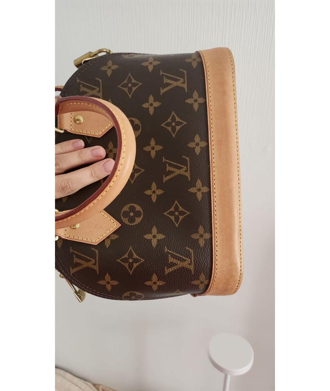 LOUIS VUITTON Коричневая кожаная сумка тоут, фото 8