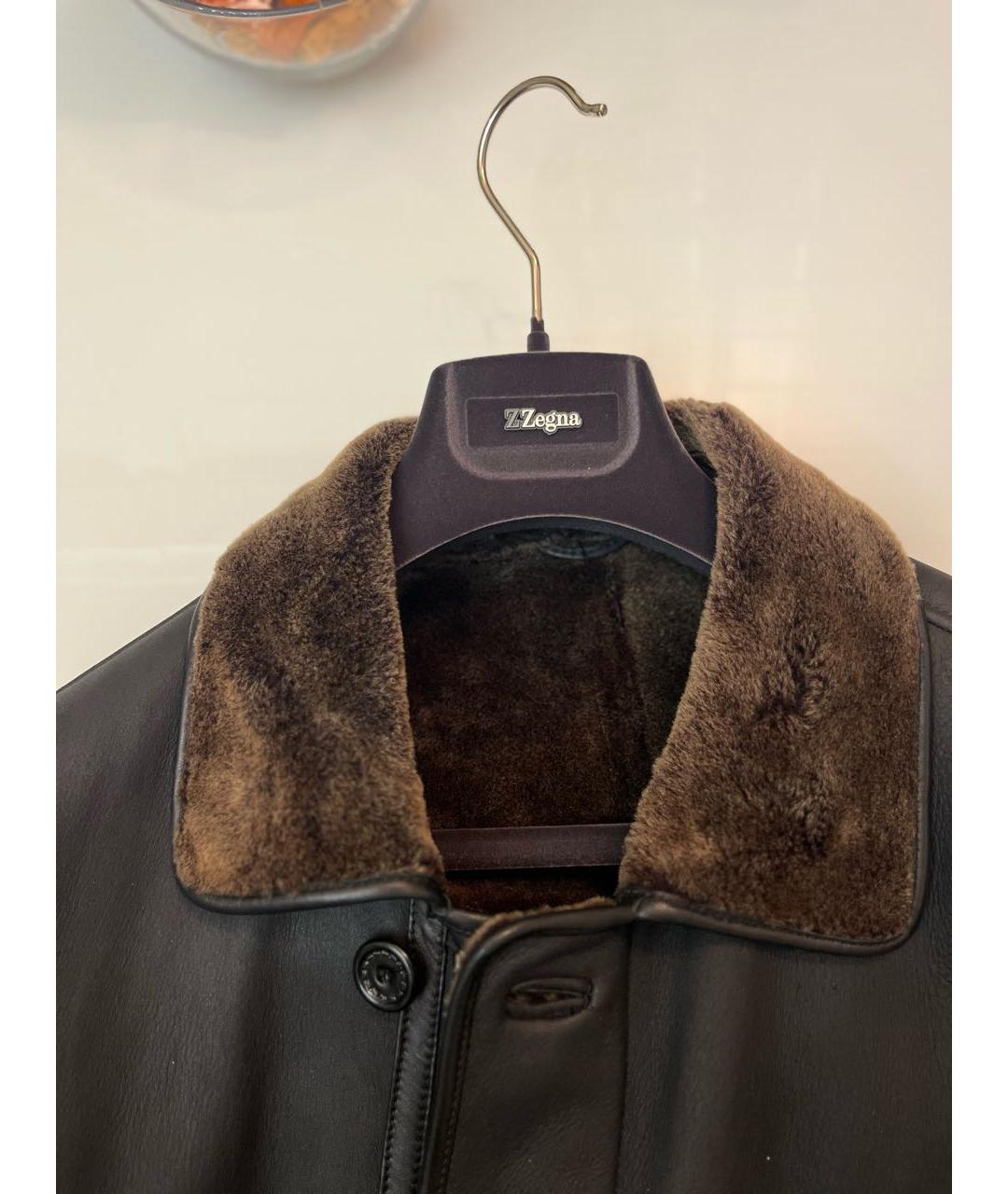 ZEGNA Черная кожаная дубленка/шуба, фото 2