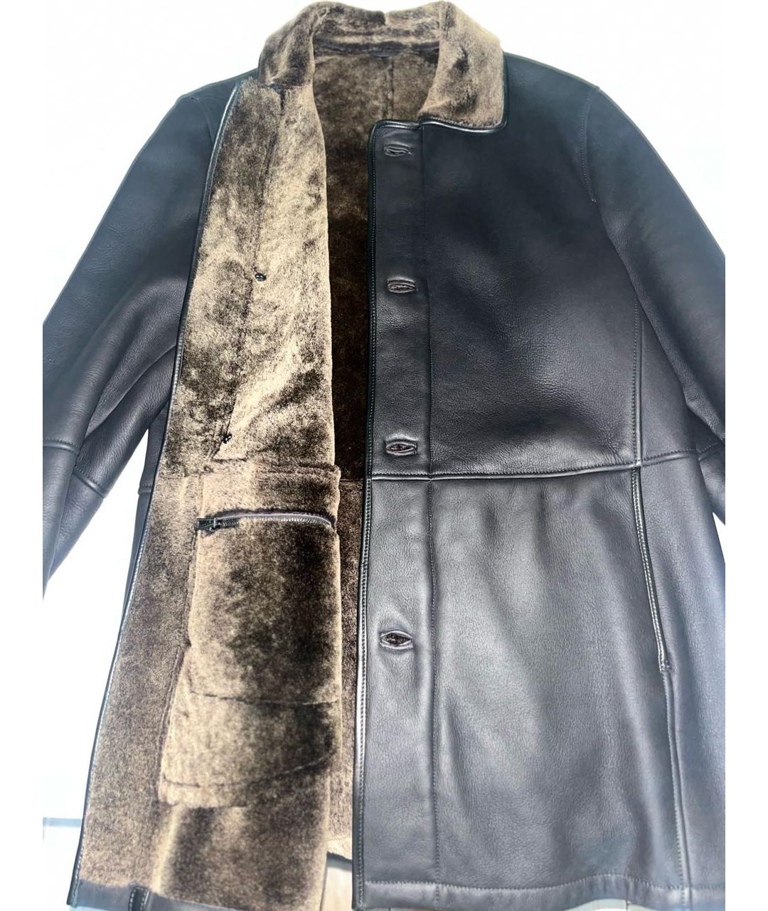 ZEGNA Черная кожаная дубленка/шуба, фото 3