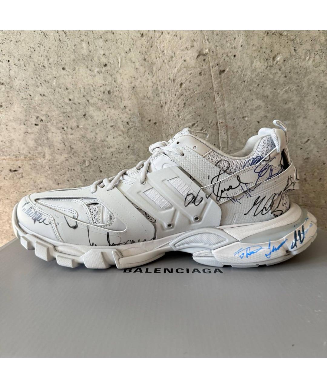 BALENCIAGA Белые синтетические высокие кроссовки / кеды, фото 4