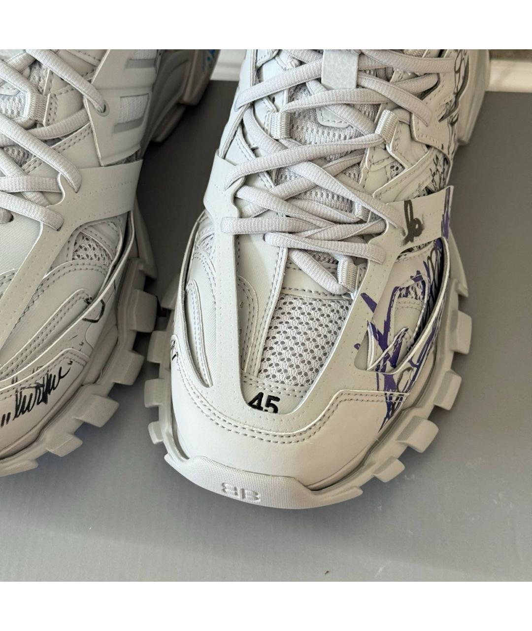 BALENCIAGA Белые синтетические высокие кроссовки / кеды, фото 8