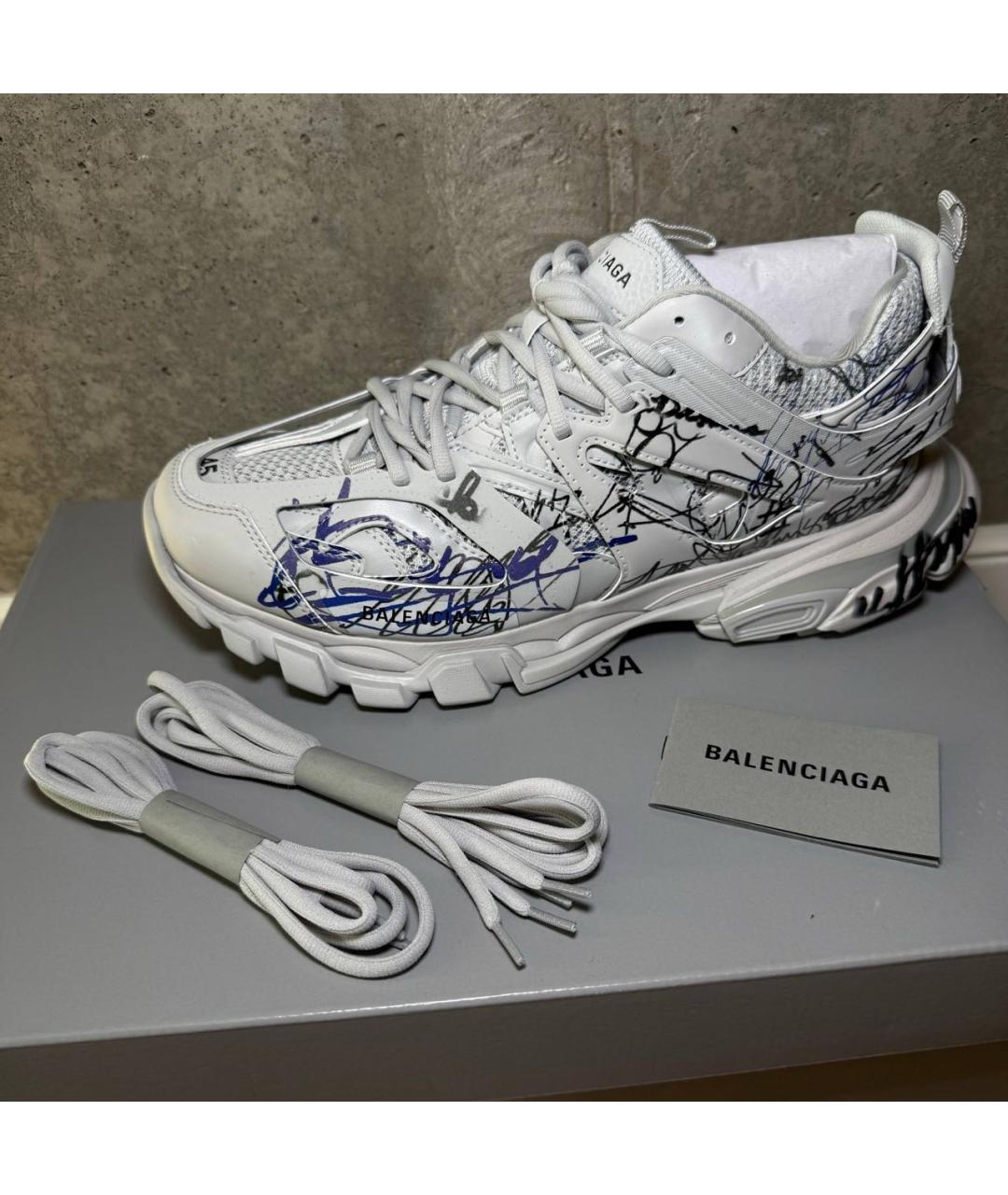 BALENCIAGA Белые синтетические высокие кроссовки / кеды, фото 7