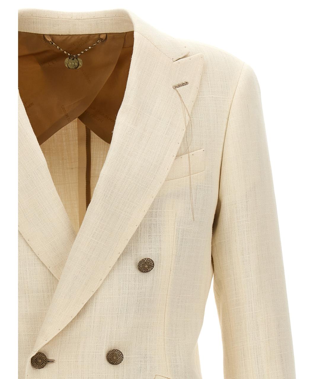MAURIZIO MIRI Бежевый шелковый пиджак, фото 3