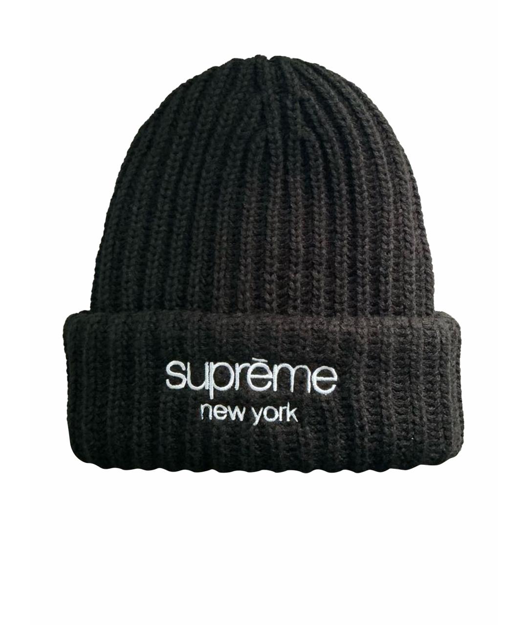 SUPREME Черная шапка, фото 1
