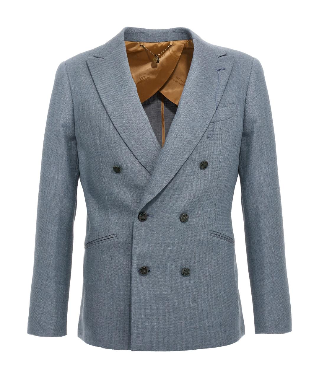 MAURIZIO MIRI Голубой шелковый пиджак, фото 1