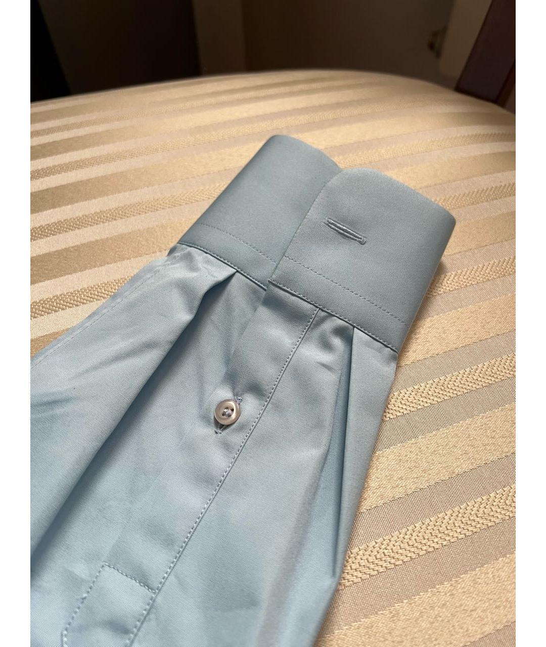 PRADA Голубая хлопковая классическая рубашка, фото 4