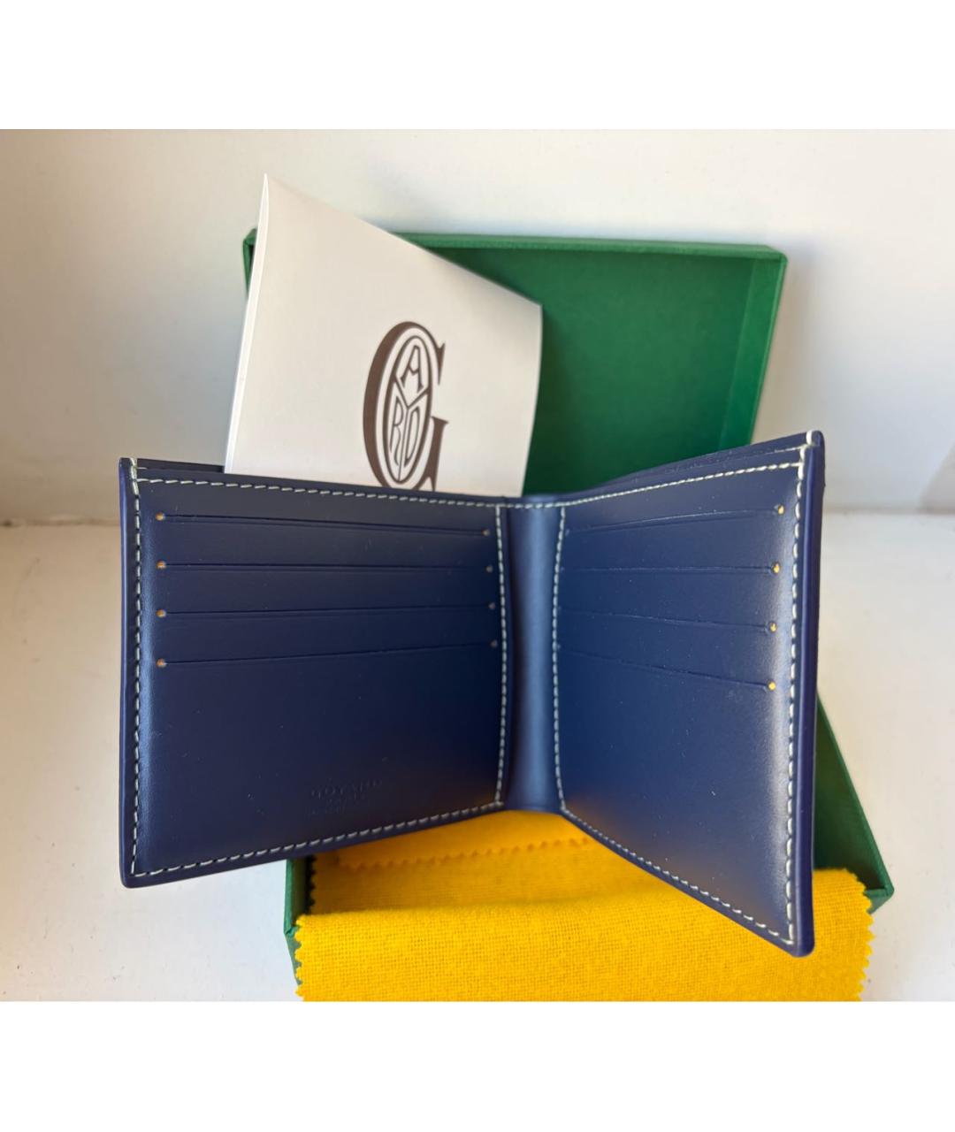 GOYARD Темно-синий кожаный кошелек, фото 3