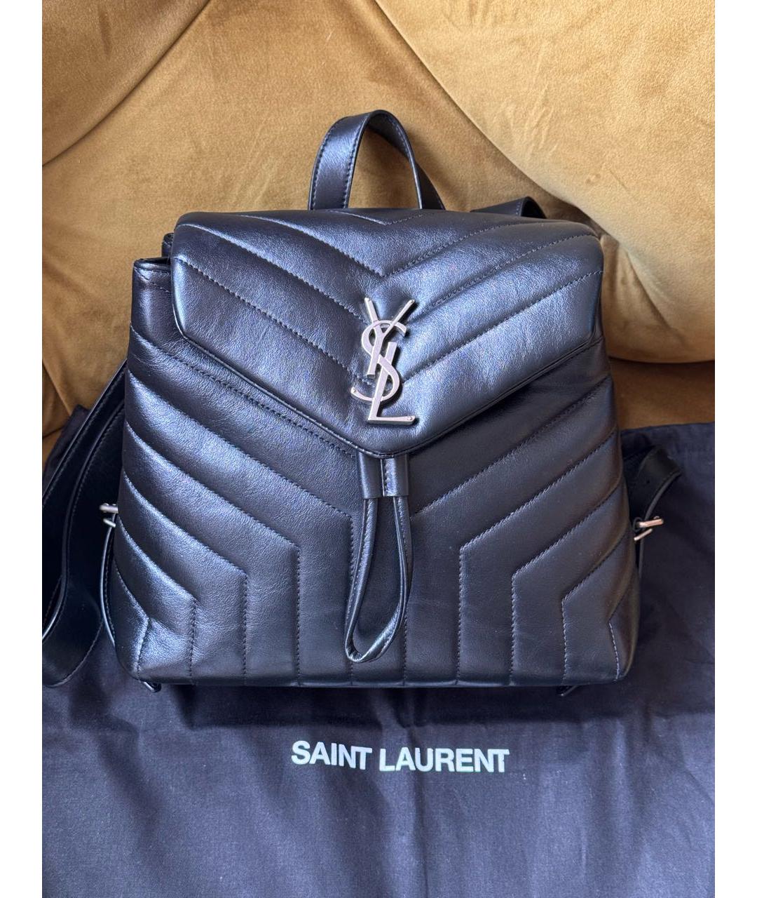 SAINT LAURENT Черный кожаный рюкзак, фото 9