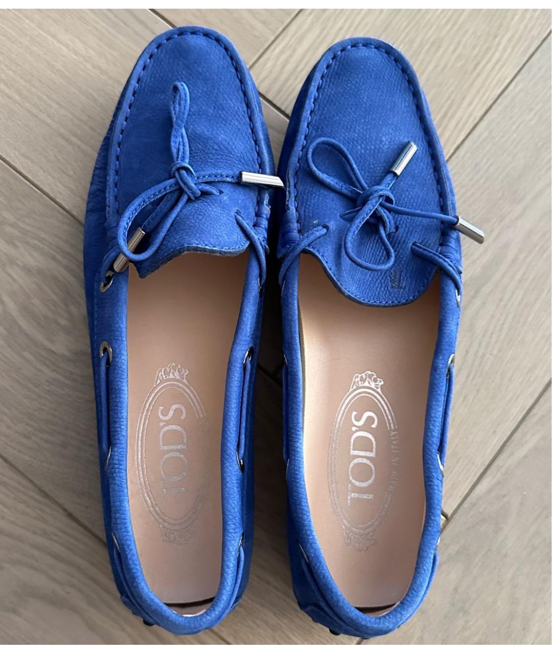 TOD'S Синие замшевые мокасины, фото 3