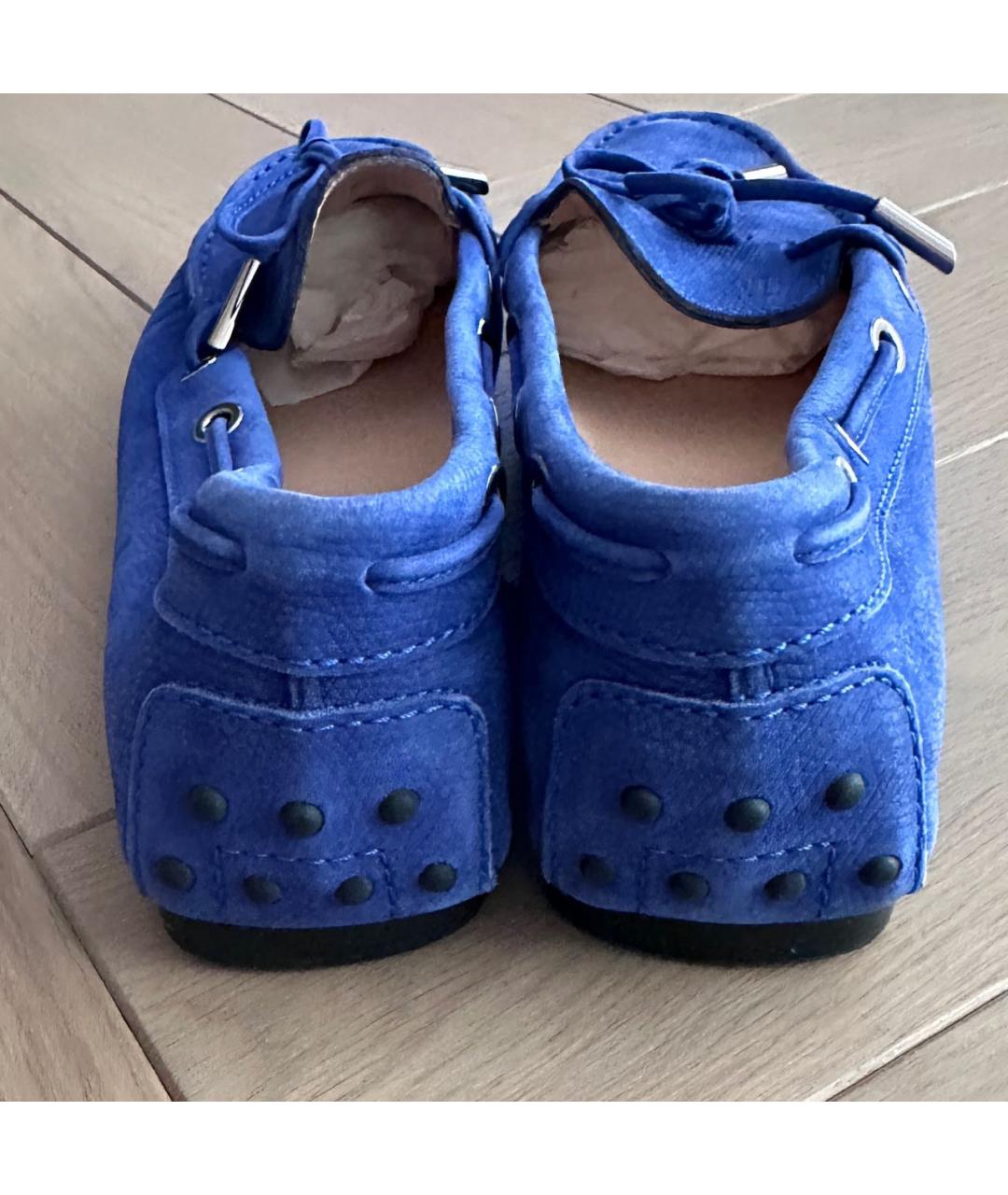 TOD'S Синие замшевые мокасины, фото 4