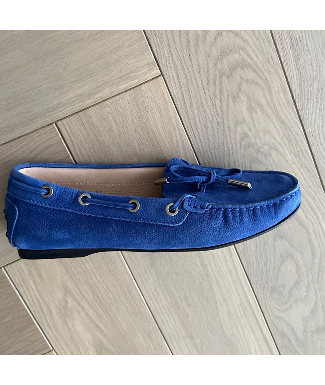 TOD'S Синие замшевые мокасины, фото 8