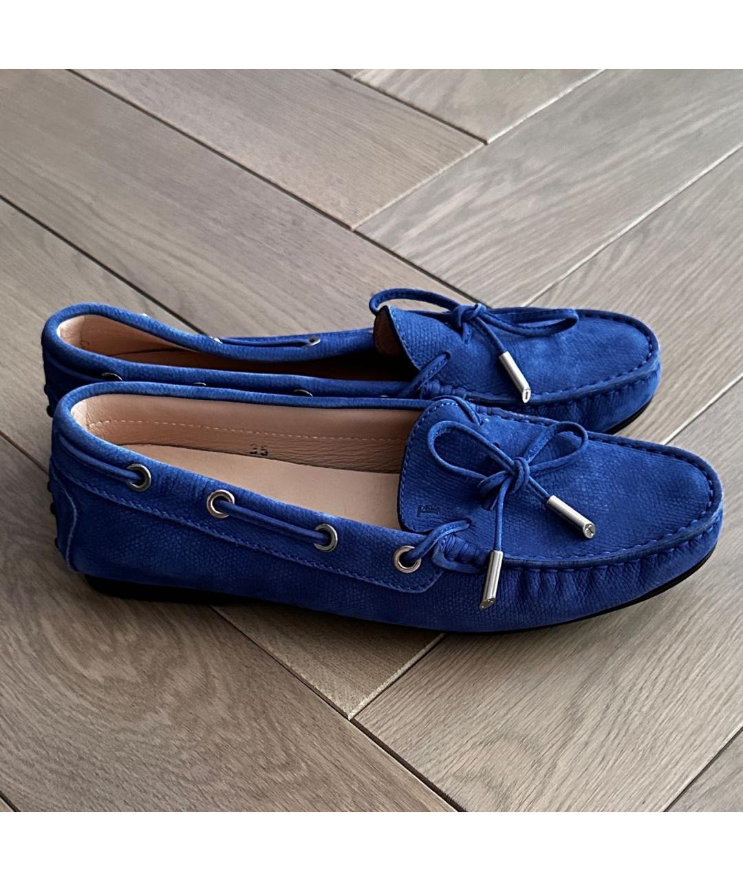 TOD'S Синие замшевые мокасины, фото 6