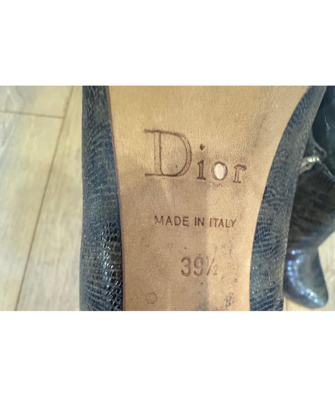 CHRISTIAN DIOR Зеленые ботильоны из экзотической кожи, фото 8