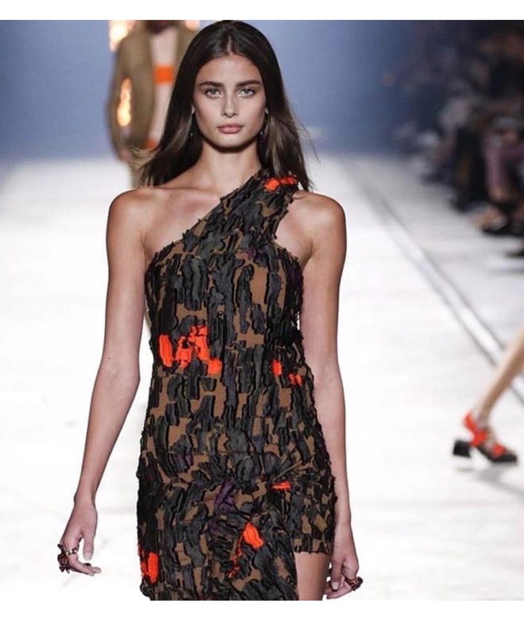 VERSACE Коричневое шелковое вечернее платье, фото 2