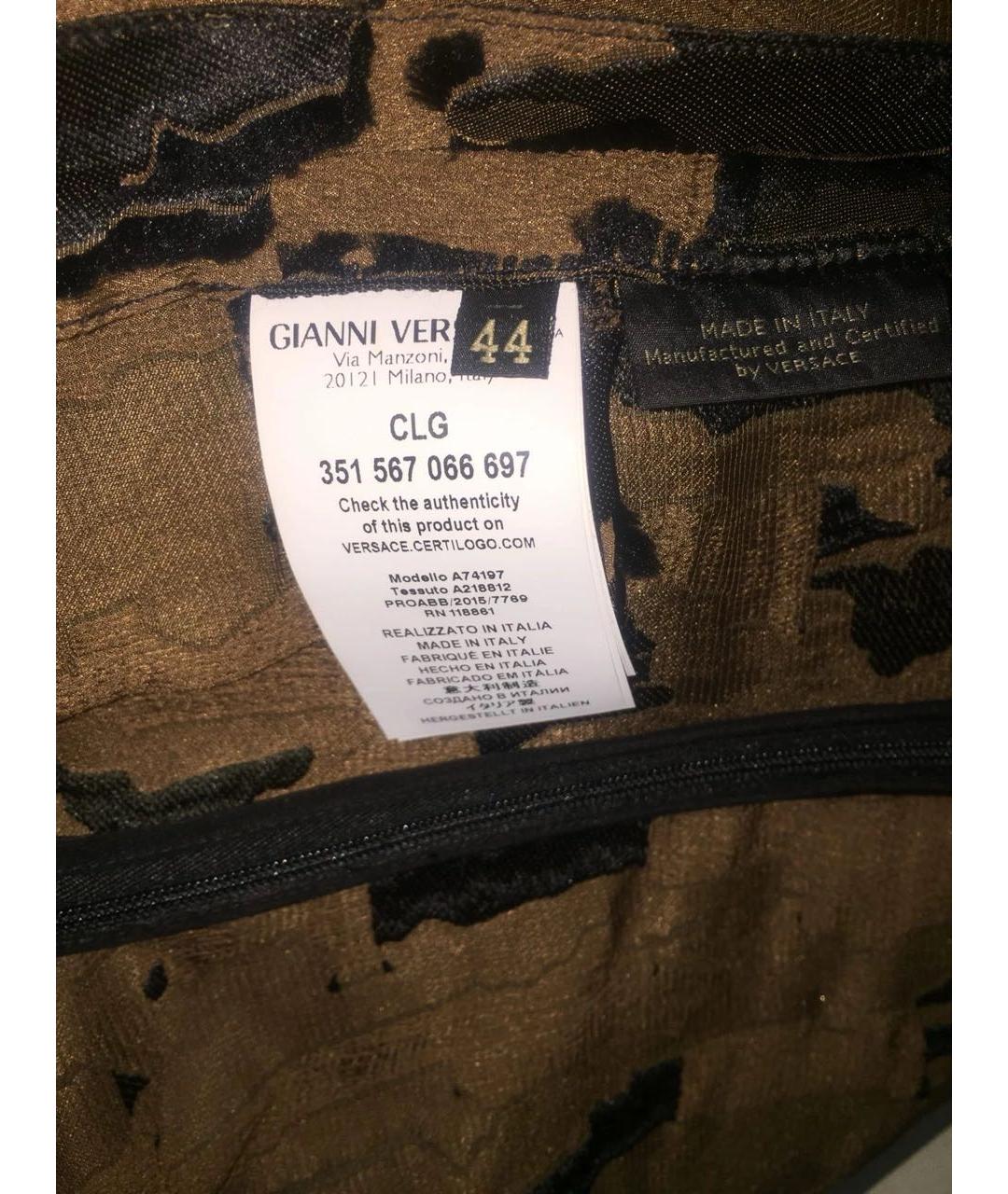 VERSACE Коричневое шелковое вечернее платье, фото 7