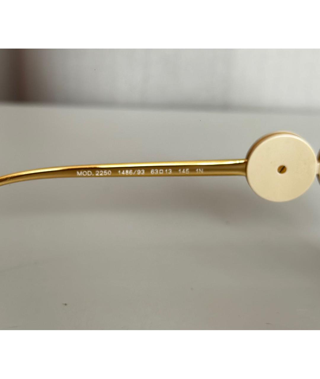 VERSACE Бежевые металлические солнцезащитные очки, фото 6