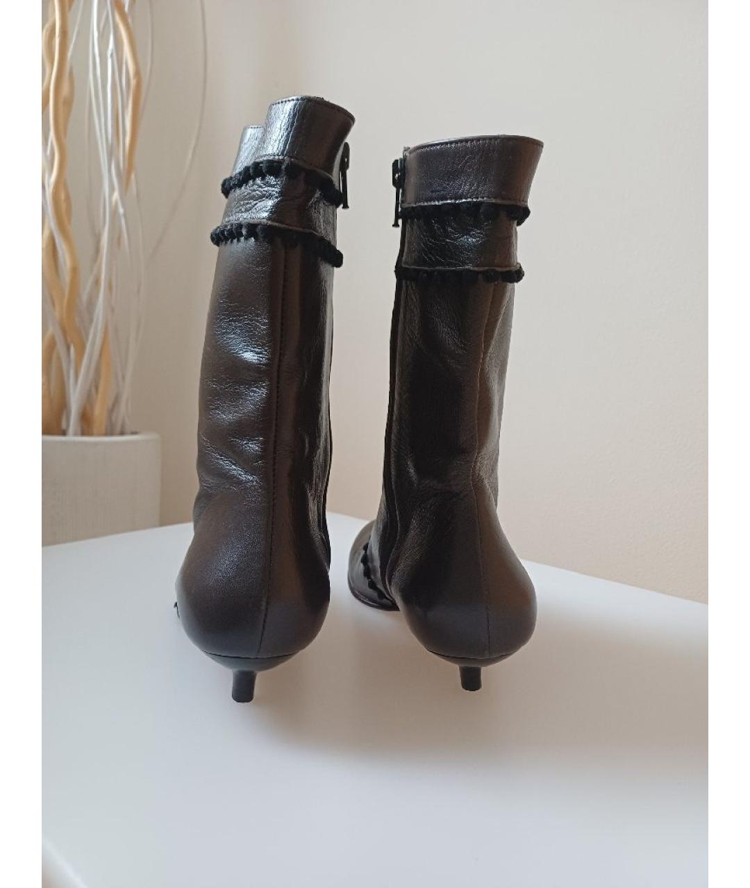 POLLINI Коричневые кожаные ботинки, фото 7