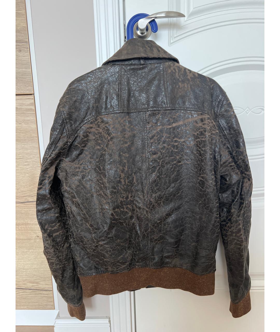 DOLCE&GABBANA Коричневая кожаная куртка, фото 2