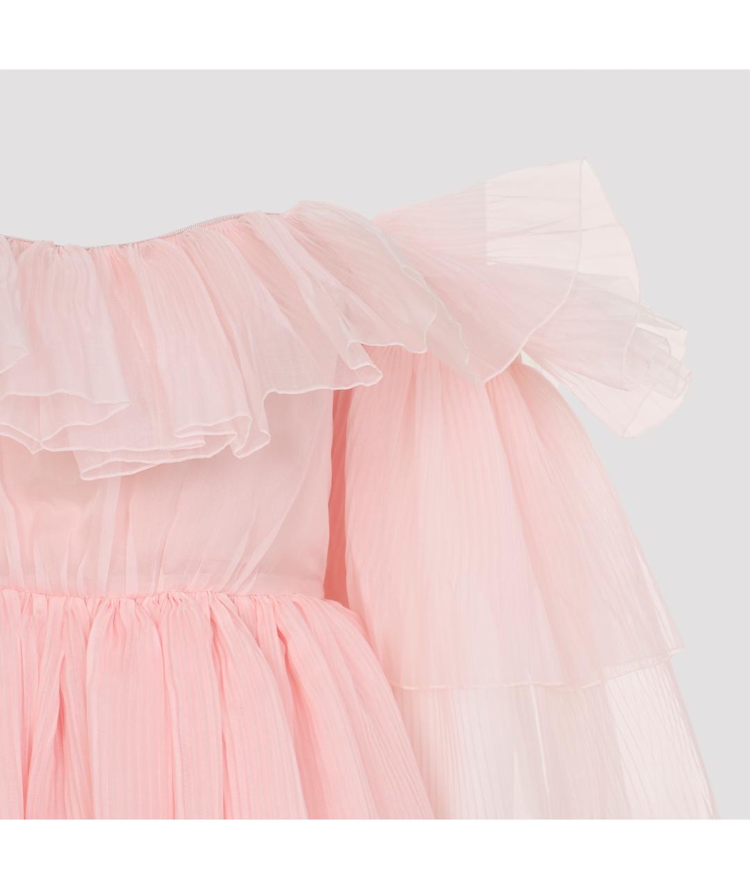GIAMBATTISTA VALLI Розовое полиамидовое коктейльное платье, фото 3