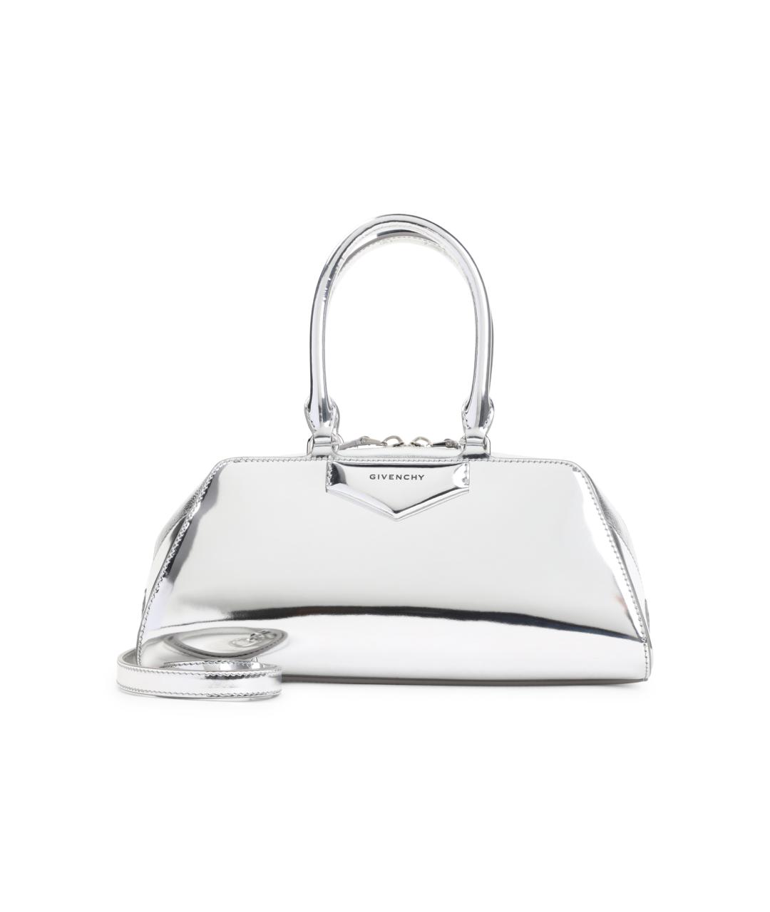 GIVENCHY Серебряная кожаная сумка тоут, фото 1