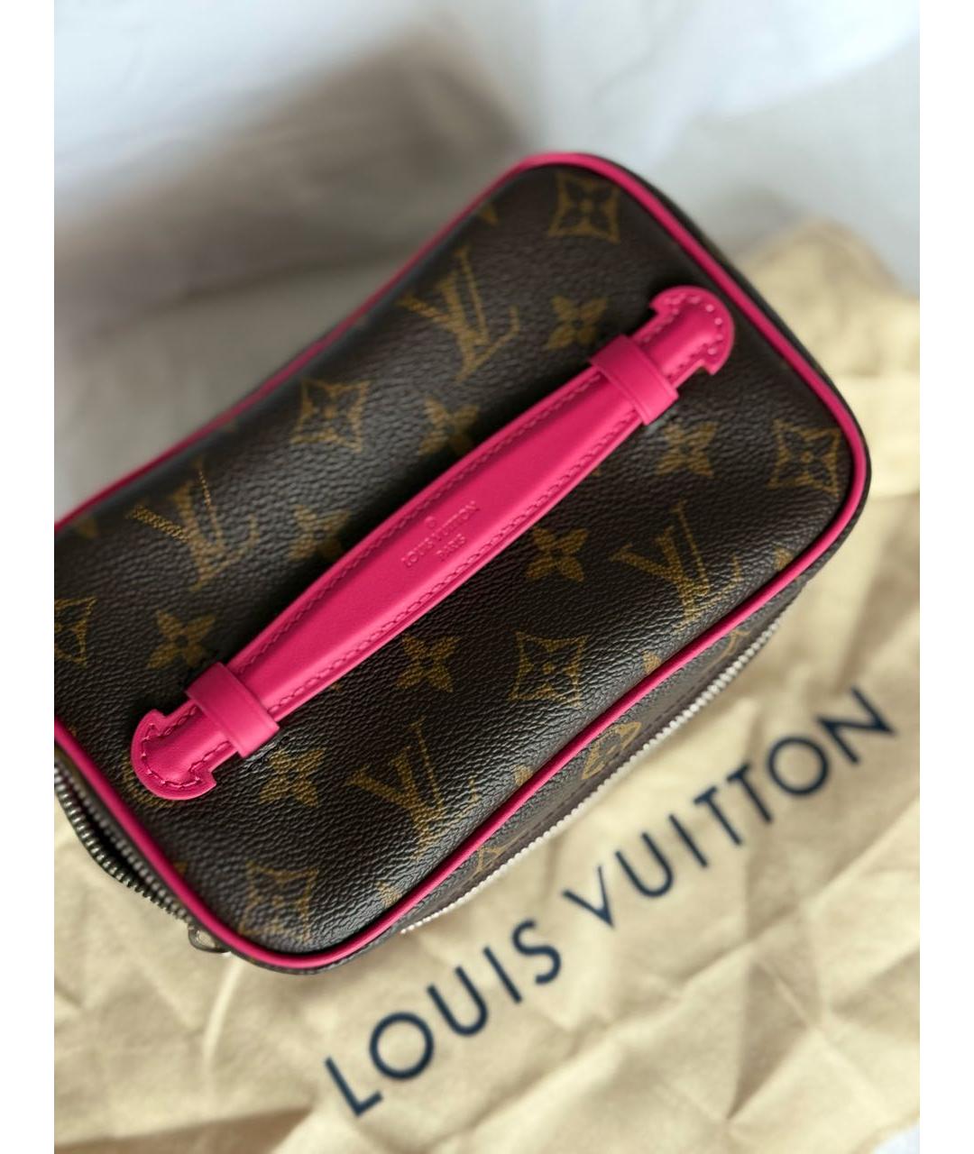 LOUIS VUITTON Коричневая косметичка из искусственной кожи, фото 3
