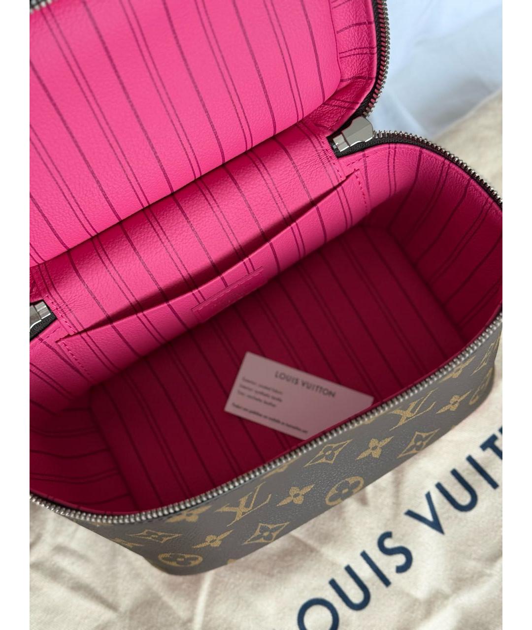 LOUIS VUITTON Коричневая косметичка из искусственной кожи, фото 4