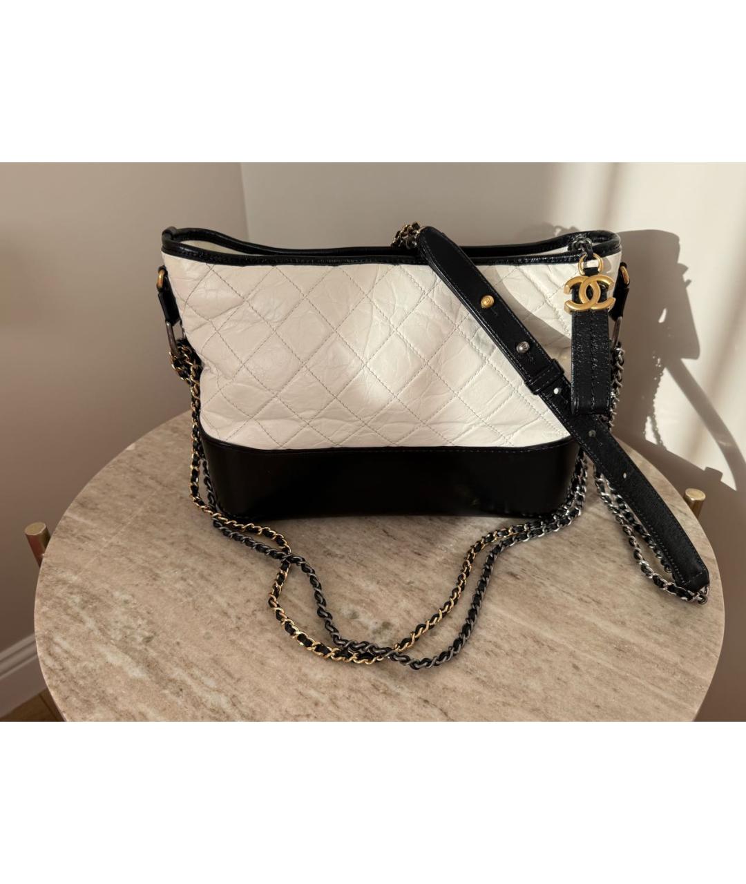 CHANEL Белая кожаная сумка через плечо, фото 7