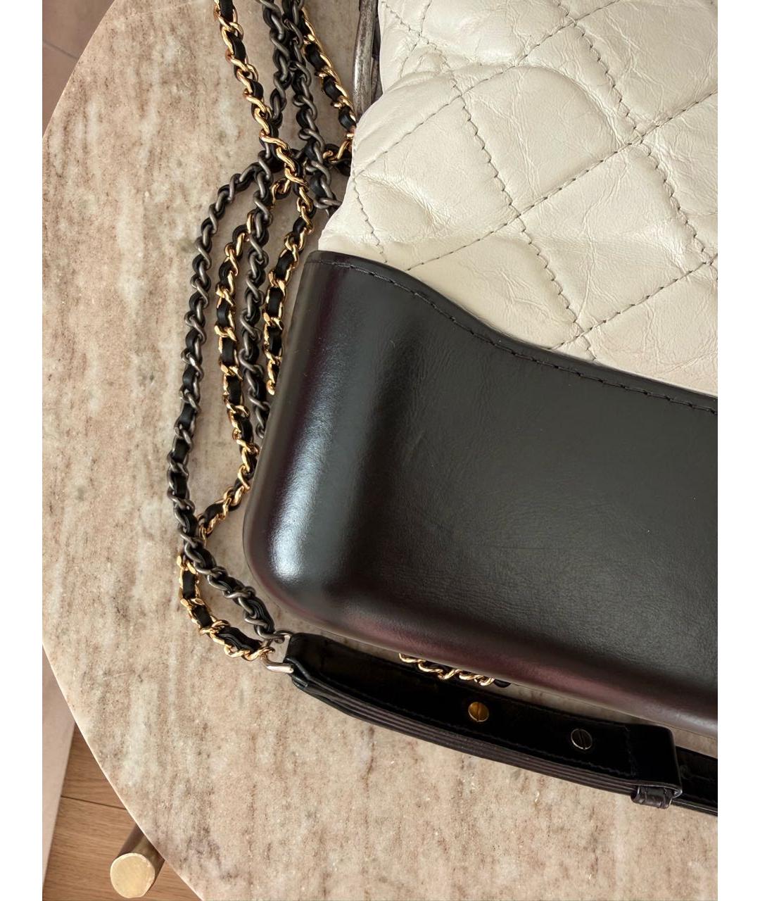 CHANEL Белая кожаная сумка через плечо, фото 3