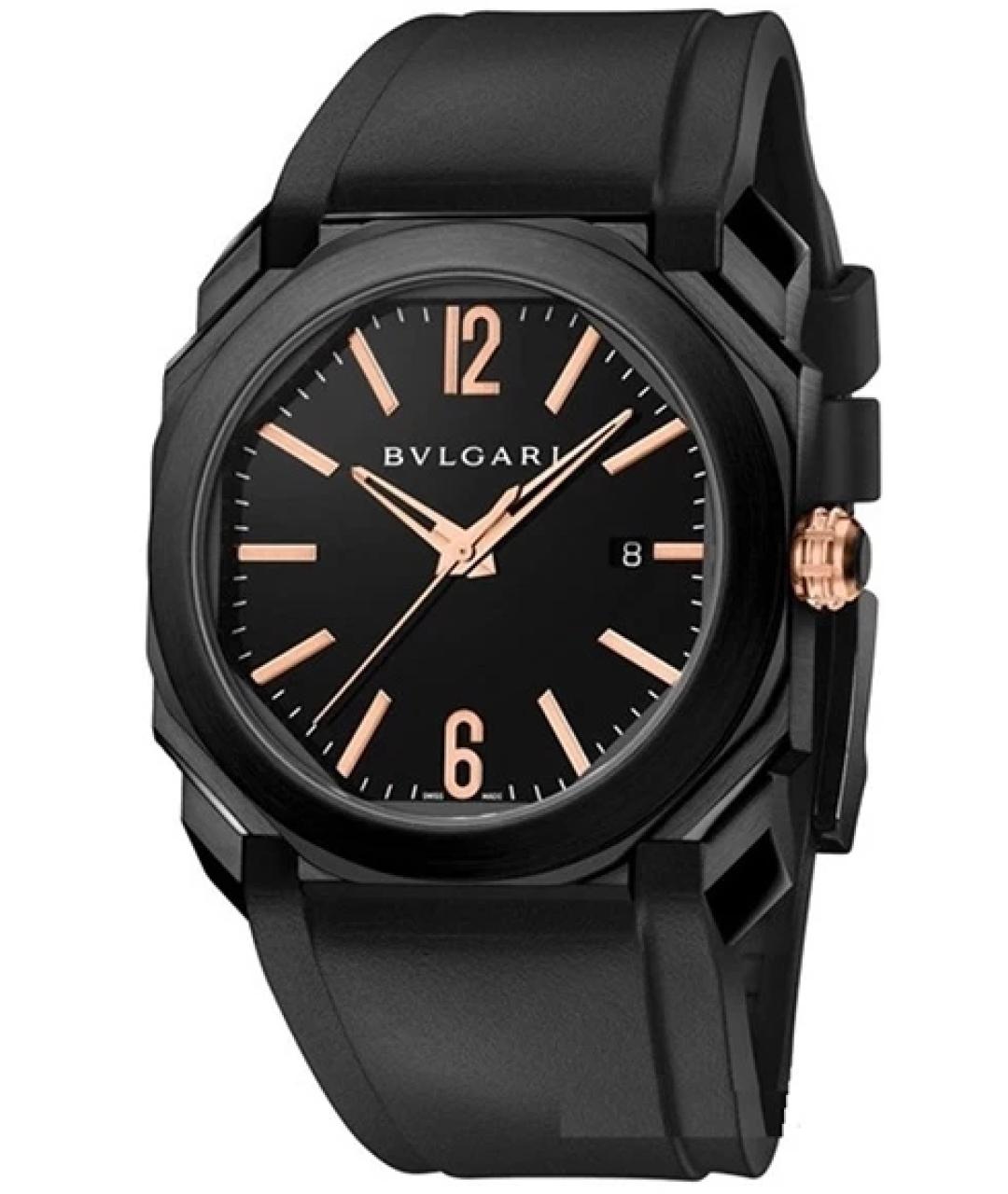 BVLGARI Черные стальные часы, фото 1