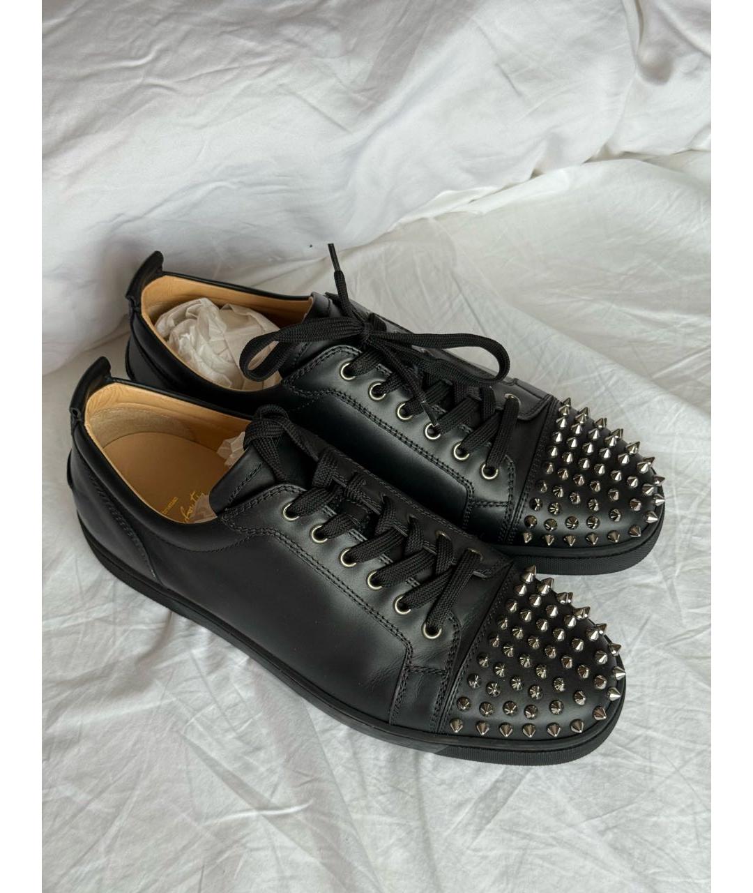 CHRISTIAN LOUBOUTIN Черные кожаные низкие кроссовки / кеды, фото 5