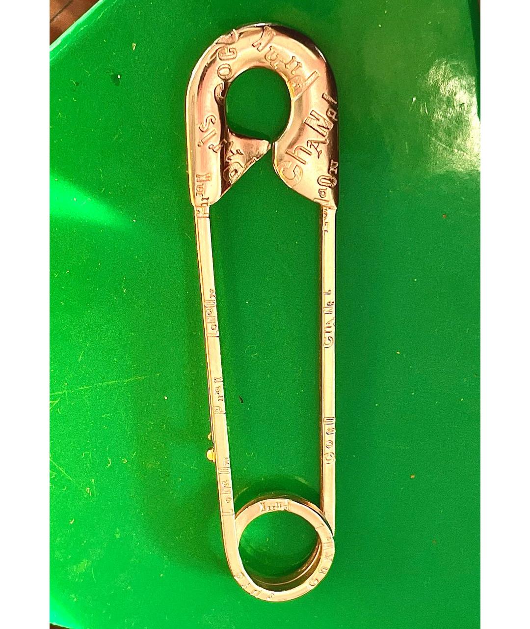 CHANEL Золотая металлическая булавка / брошь, фото 6