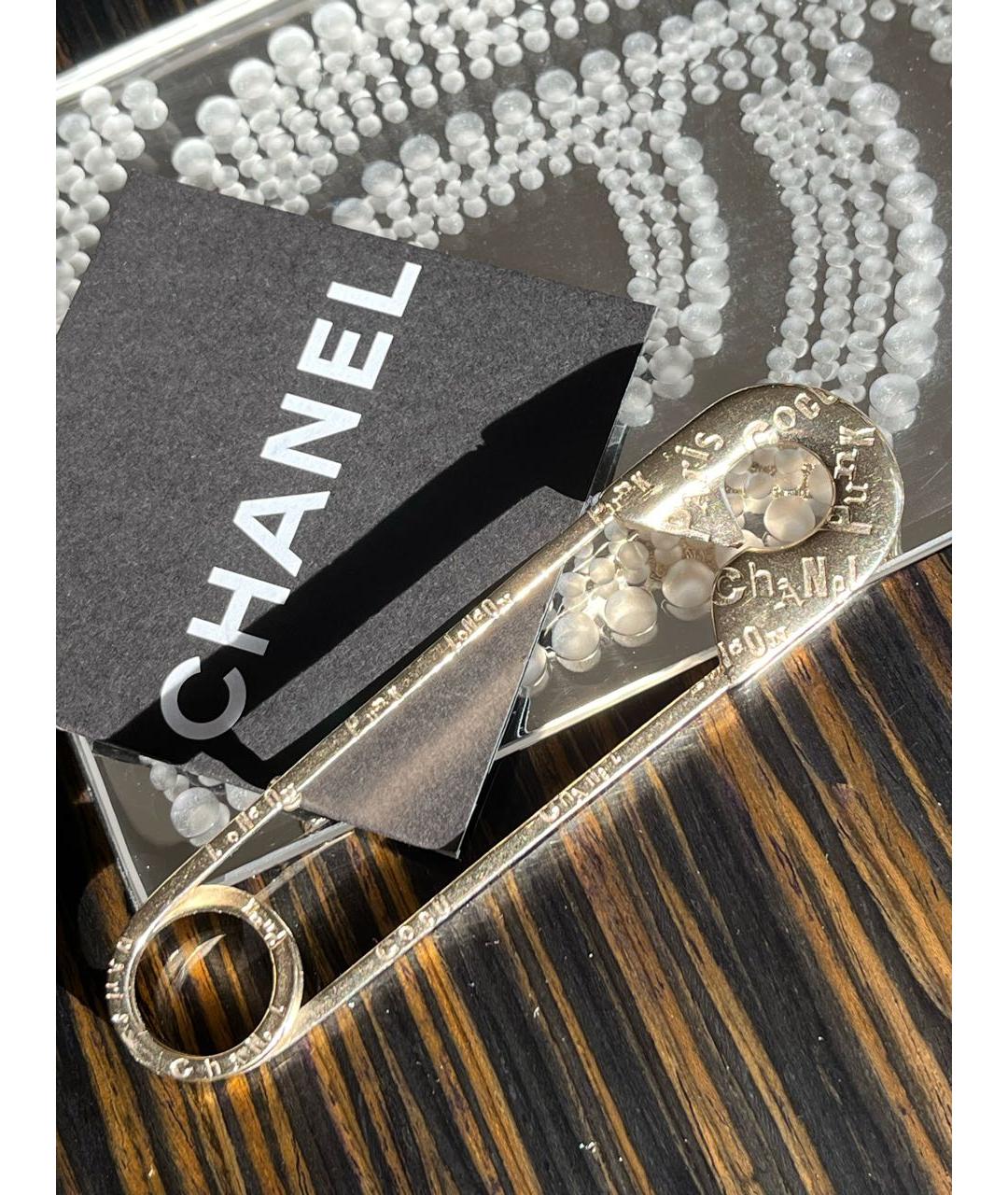 CHANEL Золотая металлическая булавка / брошь, фото 5