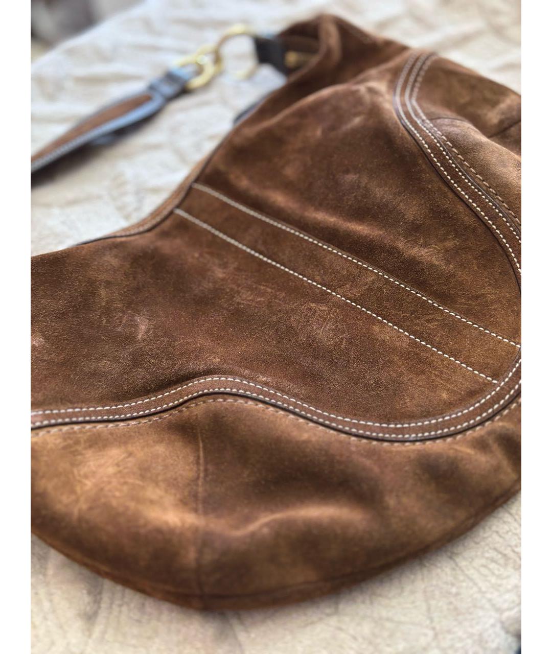 COACH Коричневая замшевая сумка через плечо, фото 5