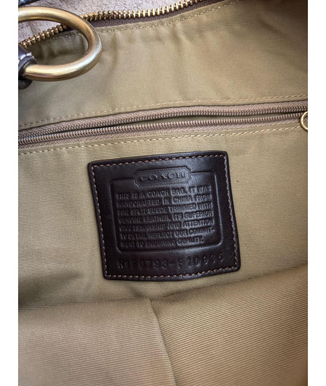 COACH Коричневая замшевая сумка через плечо, фото 8