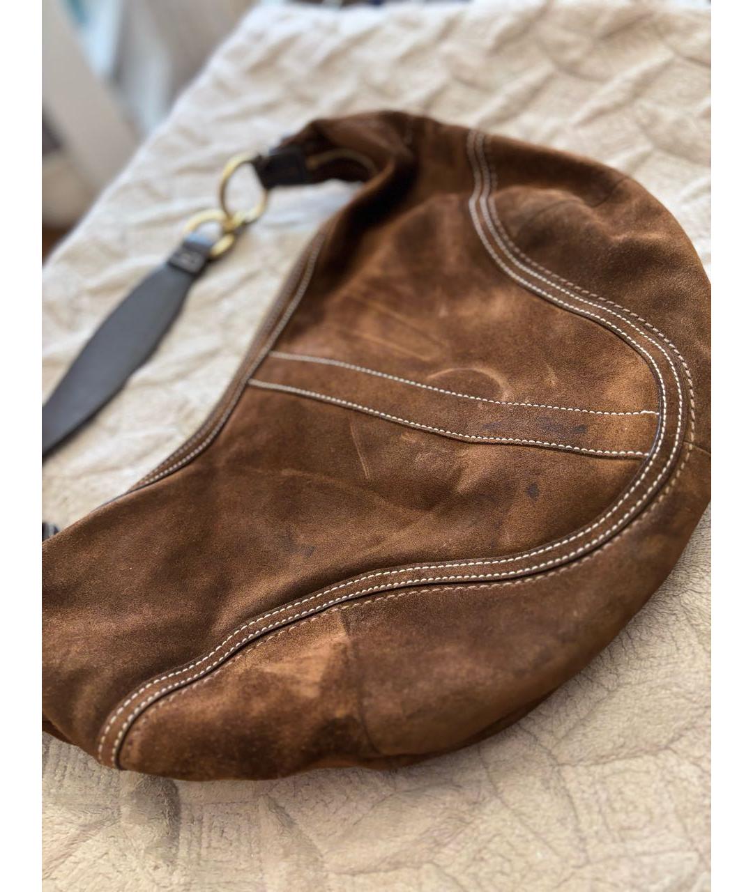COACH Коричневая замшевая сумка через плечо, фото 4