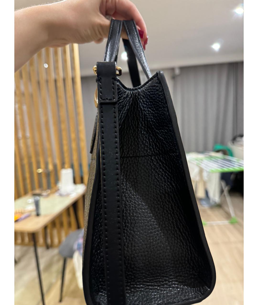 FURLA Черная кожаная сумка с короткими ручками, фото 4
