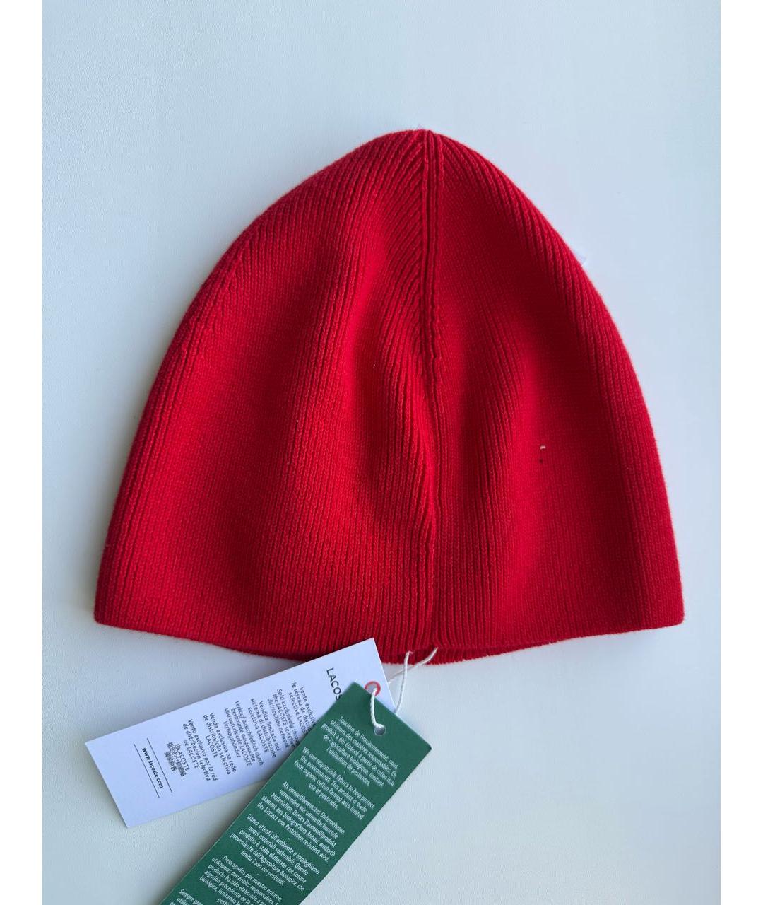 LACOSTE Красная хлопковая шапка, фото 4