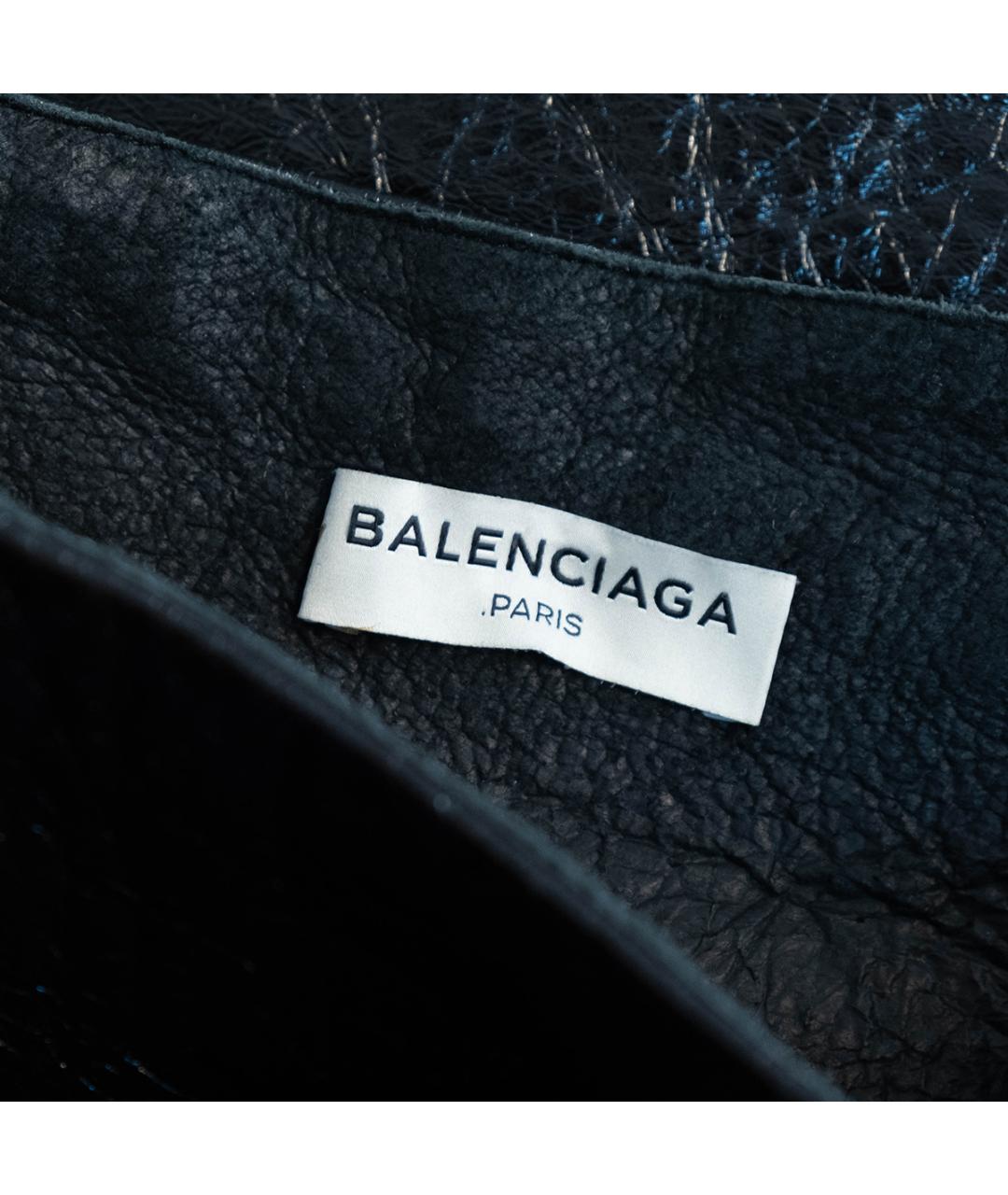 BALENCIAGA Черная кожаная юбка миди, фото 3