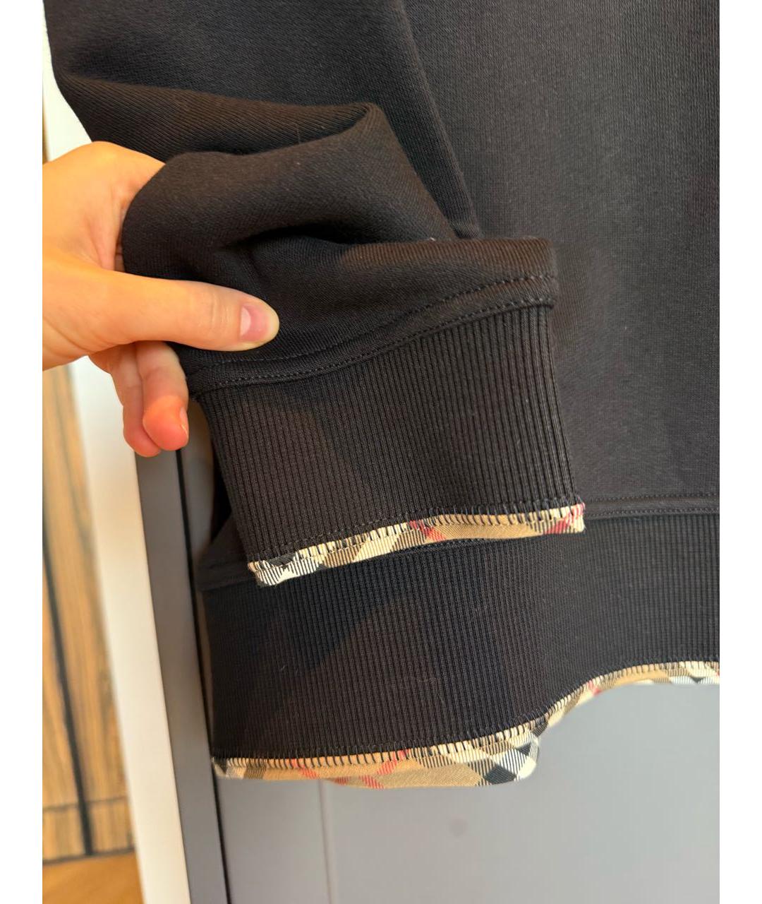 BURBERRY Черный хлопковый джемпер / свитер, фото 4