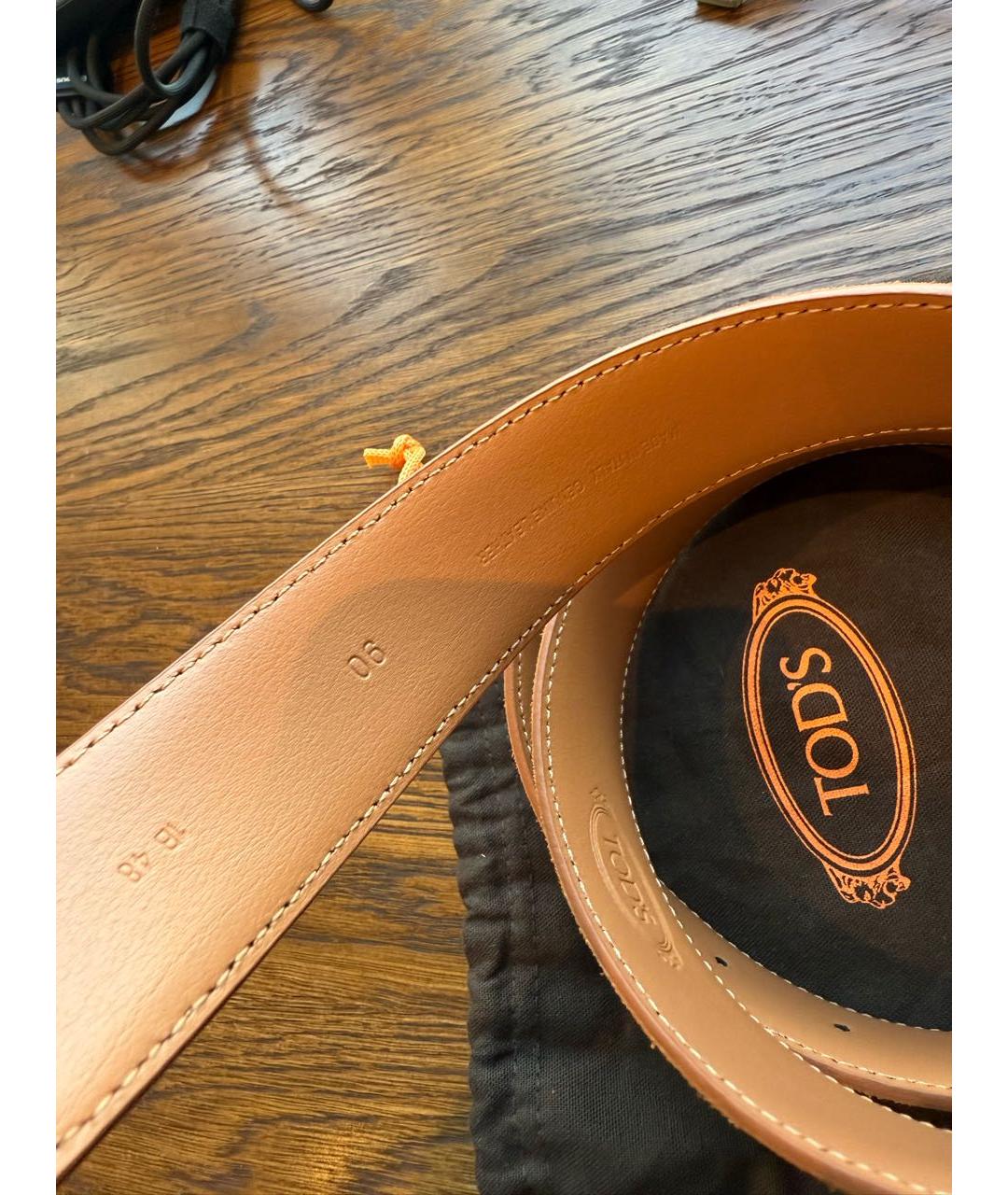 TOD'S Коричневый замшевый ремень, фото 3
