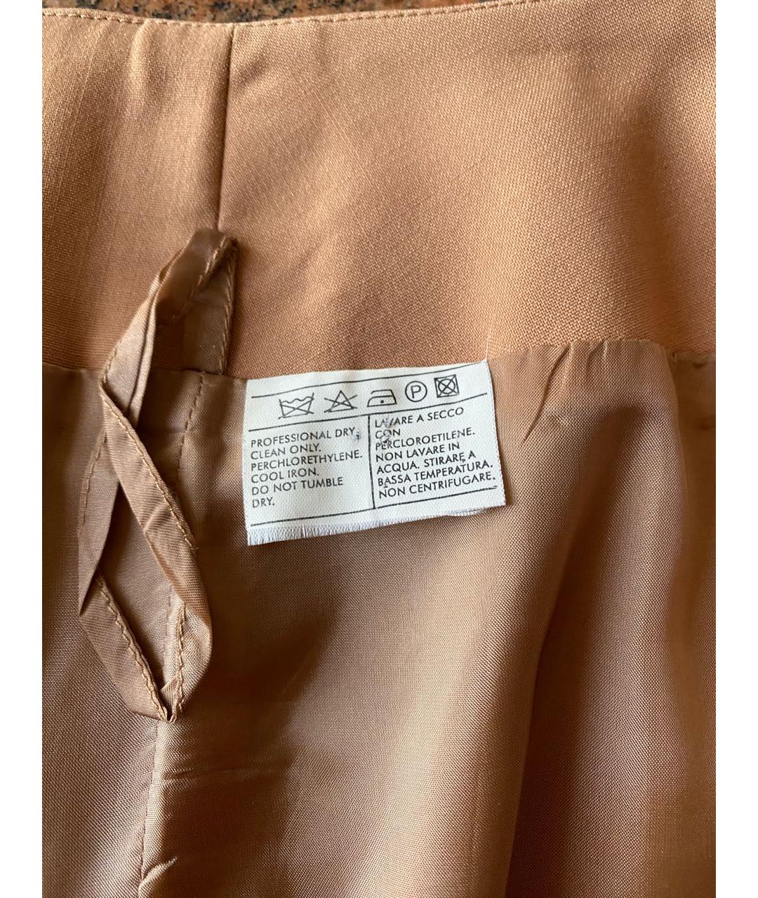 FERRAGAMO Коричневая шерстяная юбка миди, фото 6