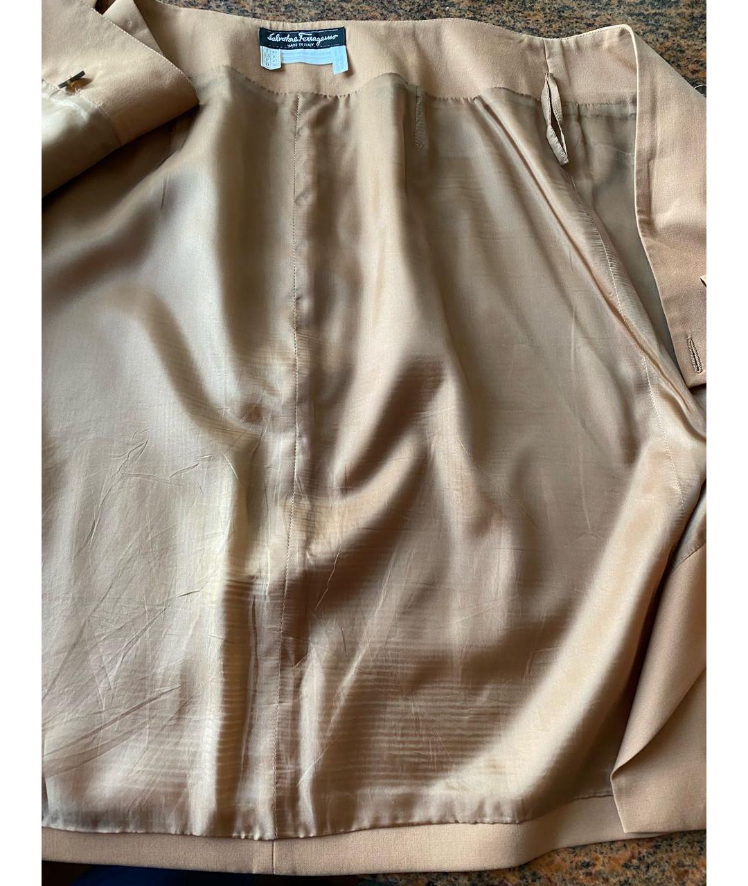 FERRAGAMO Коричневая шерстяная юбка миди, фото 3