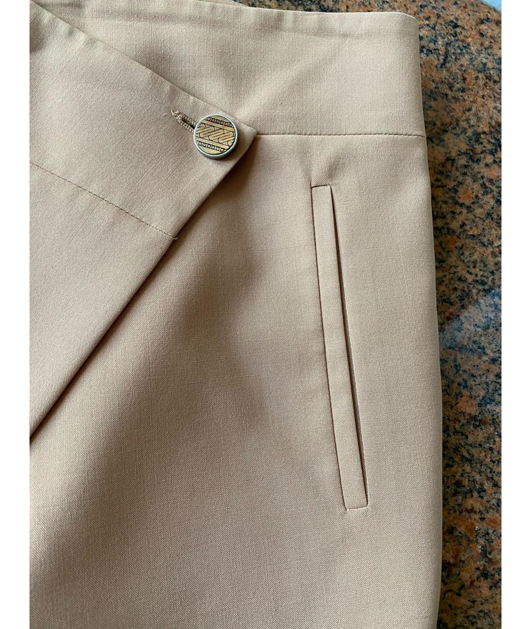 FERRAGAMO Коричневая шерстяная юбка миди, фото 4