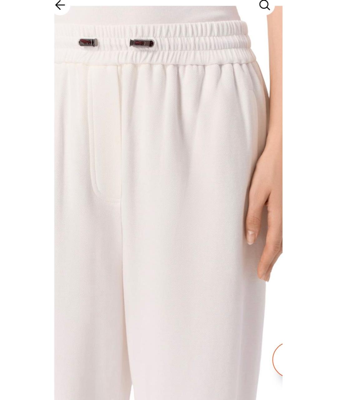 BRUNELLO CUCINELLI Белые хлопковые спортивные брюки и шорты, фото 4
