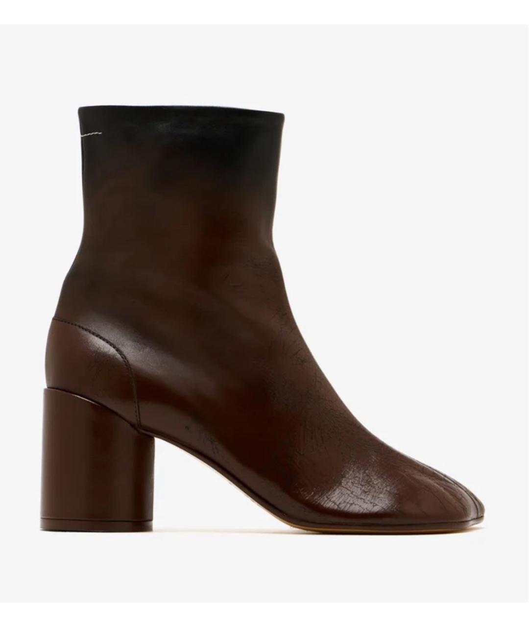 MM6 MAISON MARGIELA Коричневые кожаные ботильоны, фото 6