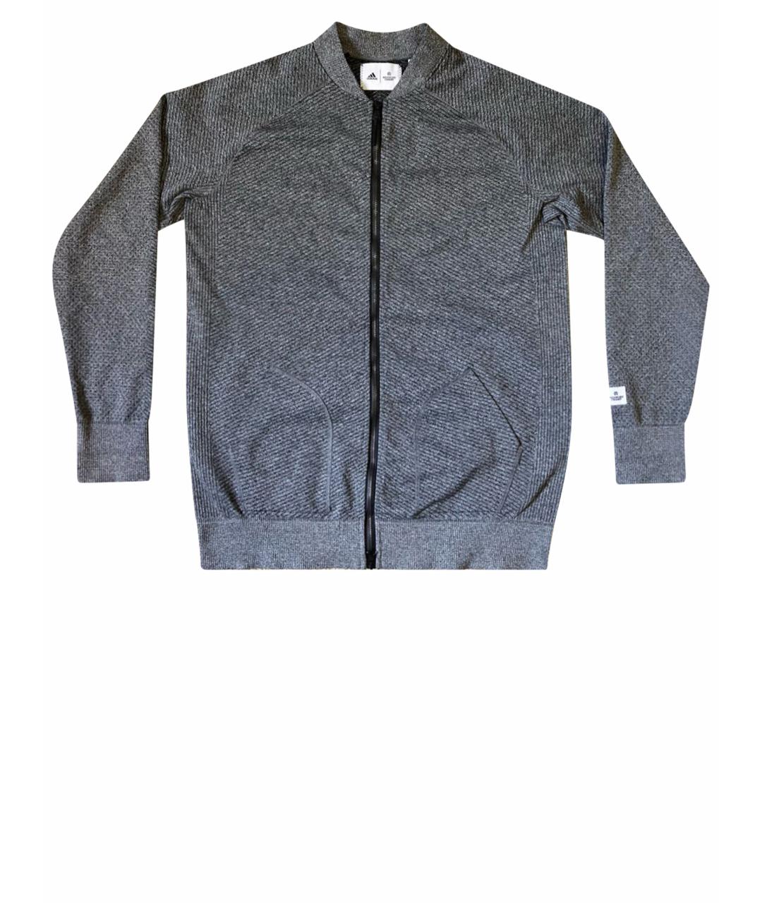 ADIDAS Серая синтетическая спортивная куртка, фото 1