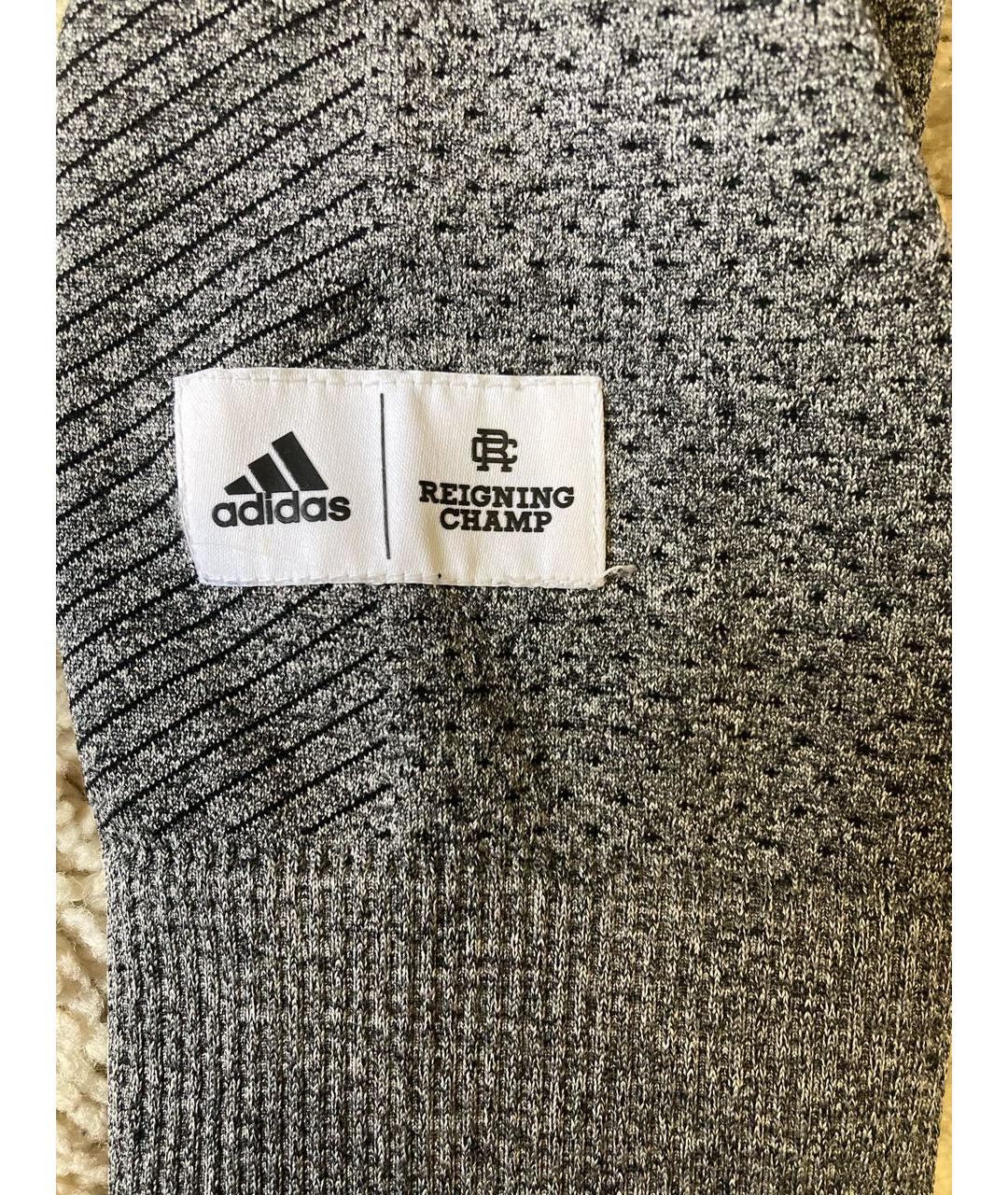 ADIDAS Серая синтетическая спортивная куртка, фото 5